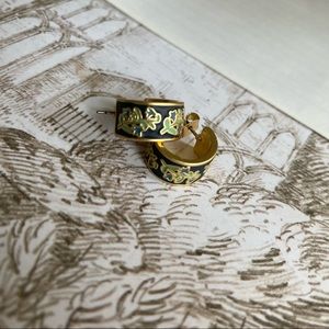 Madewell Enamel Floral Huggie Hoop Earrings